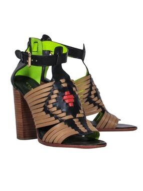 COACH Lorrie Woven Leather Sandals | 9B